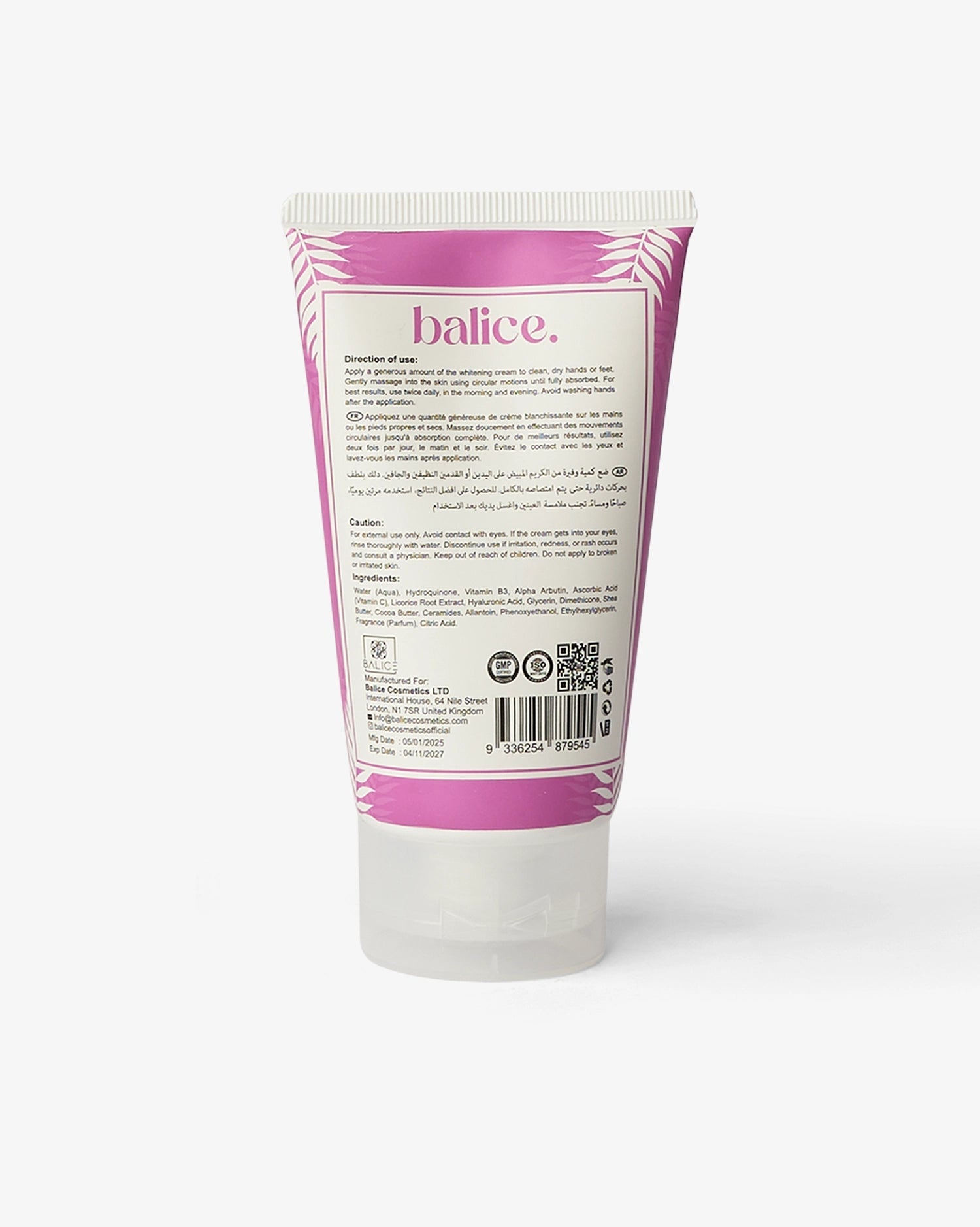 Hand And Foot Whitening Cream - Balice cosmetics