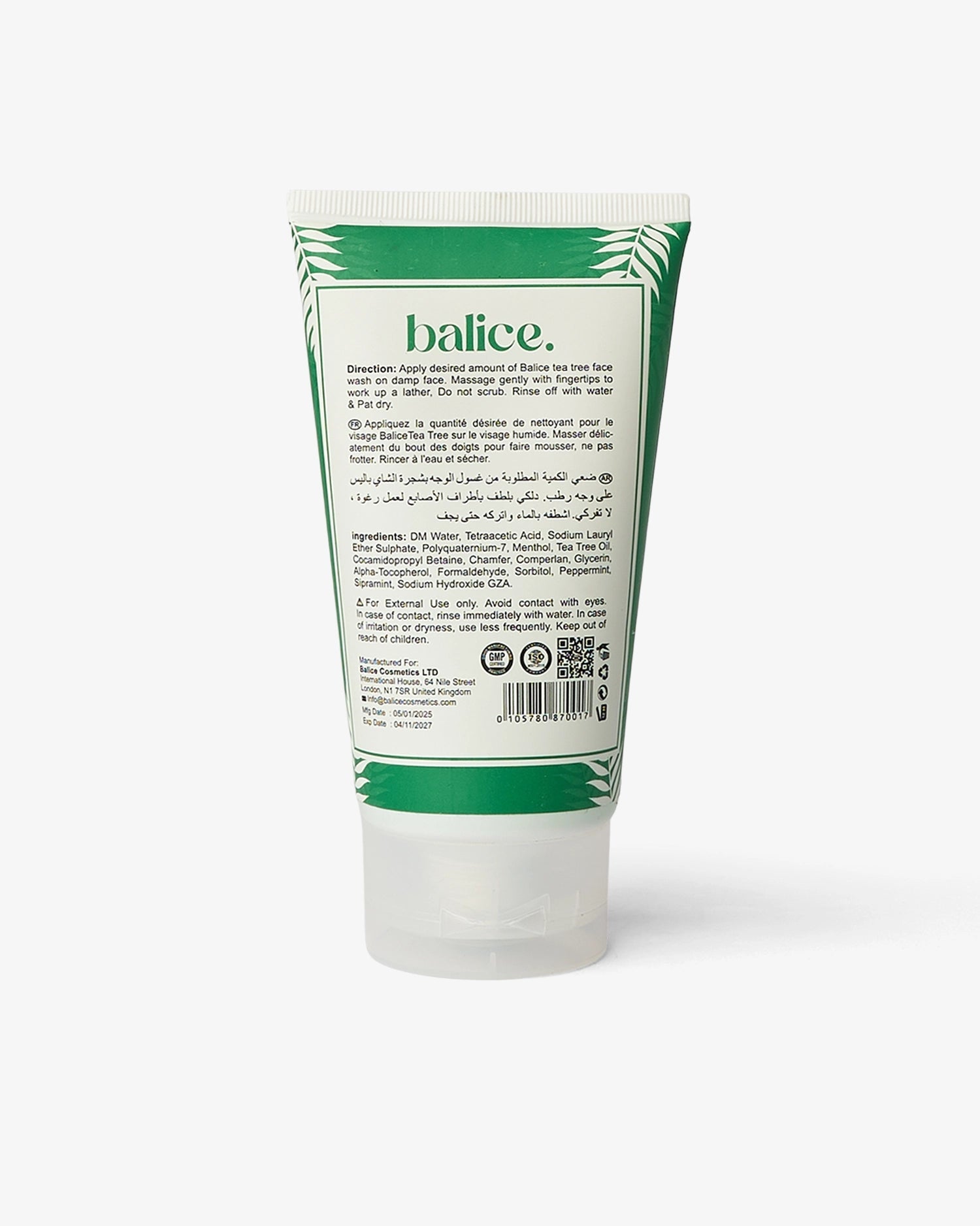 Tea Tree Face Wash 120 ML - Balice cosmetics