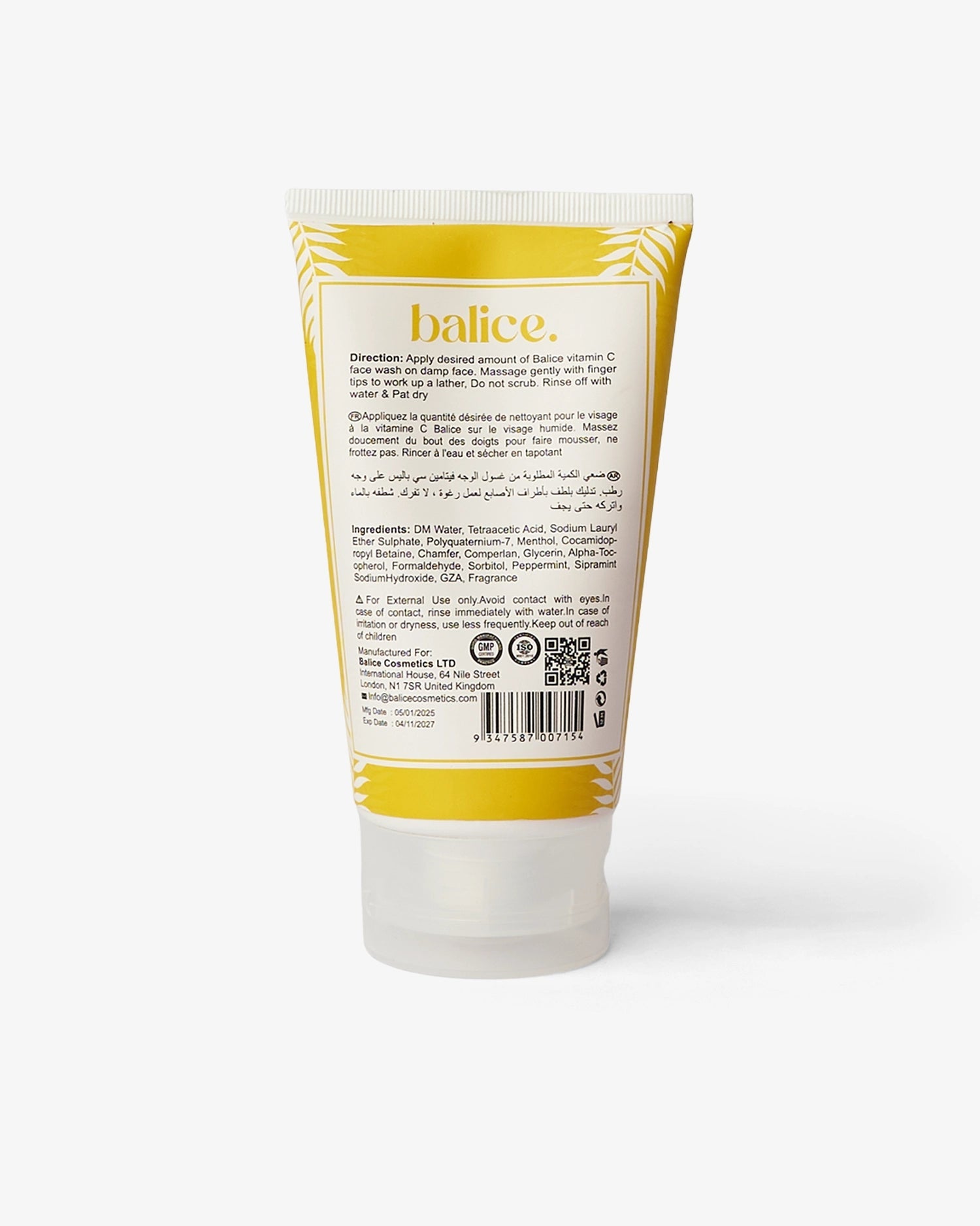 Vitamin C Face Wash 120 ML - Balice cosmetics