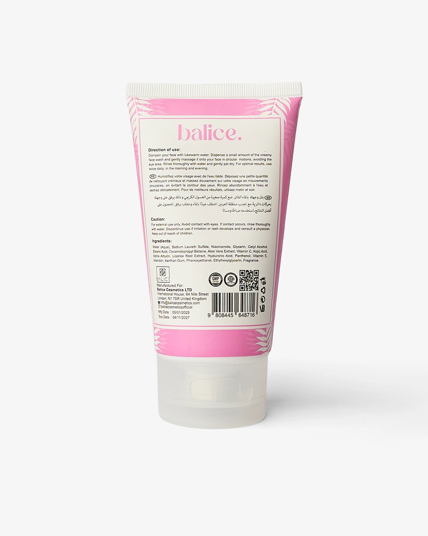 Whitening Face Wash 120 ML - Balice cosmetics
